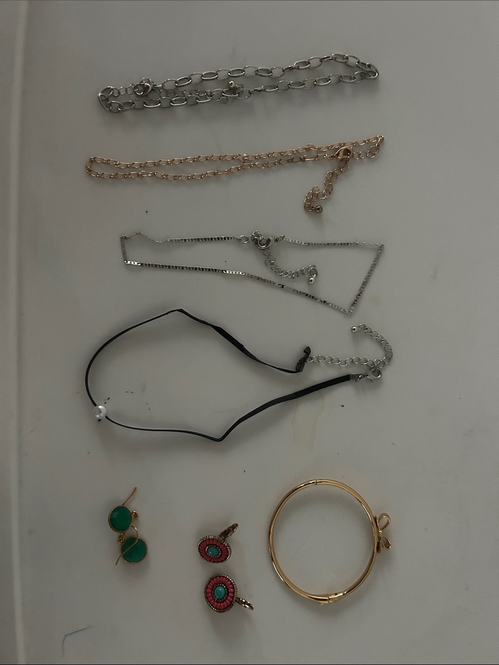 Mixed Metal and Black Cord Women's Jewelry Set - Gold & Silver Accents